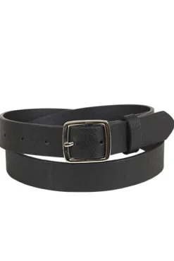 Belte med sølvfarget spenne