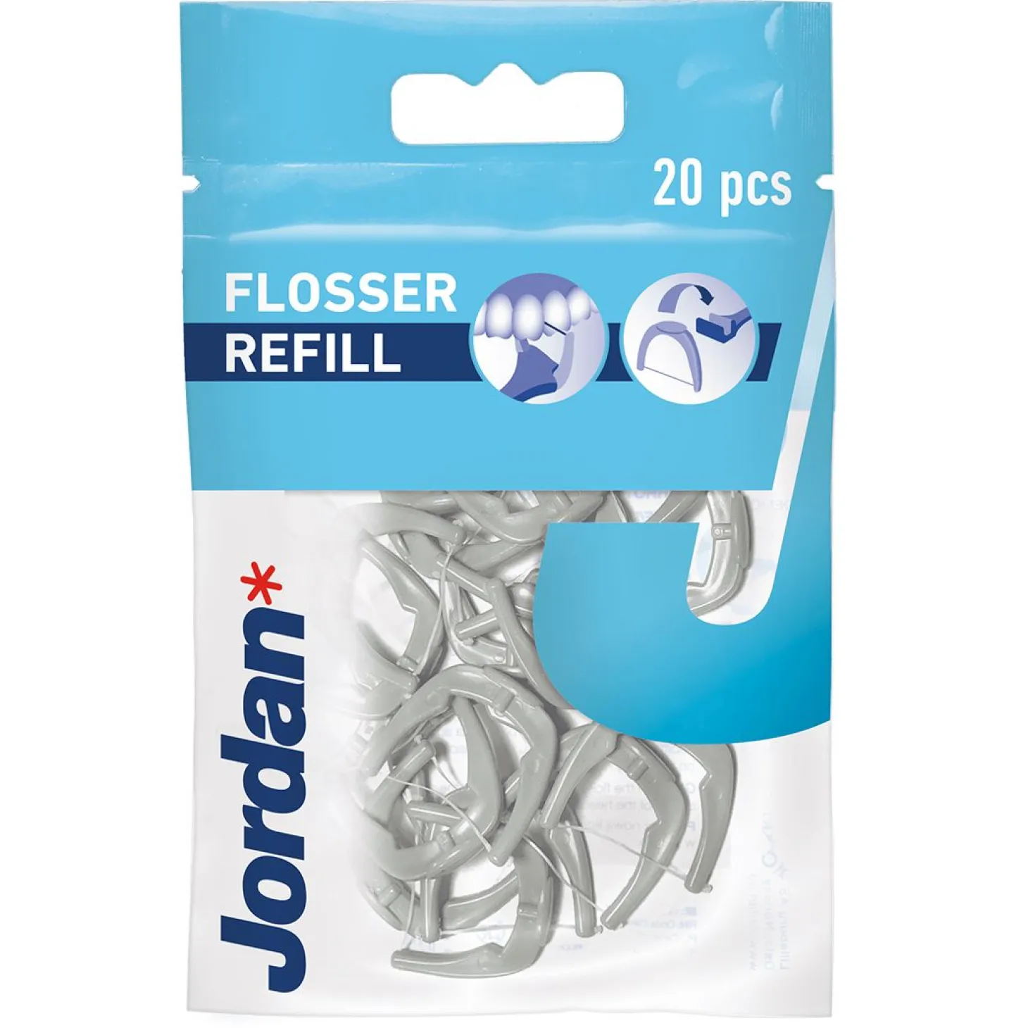 Easy clean flosser refill tanntråd