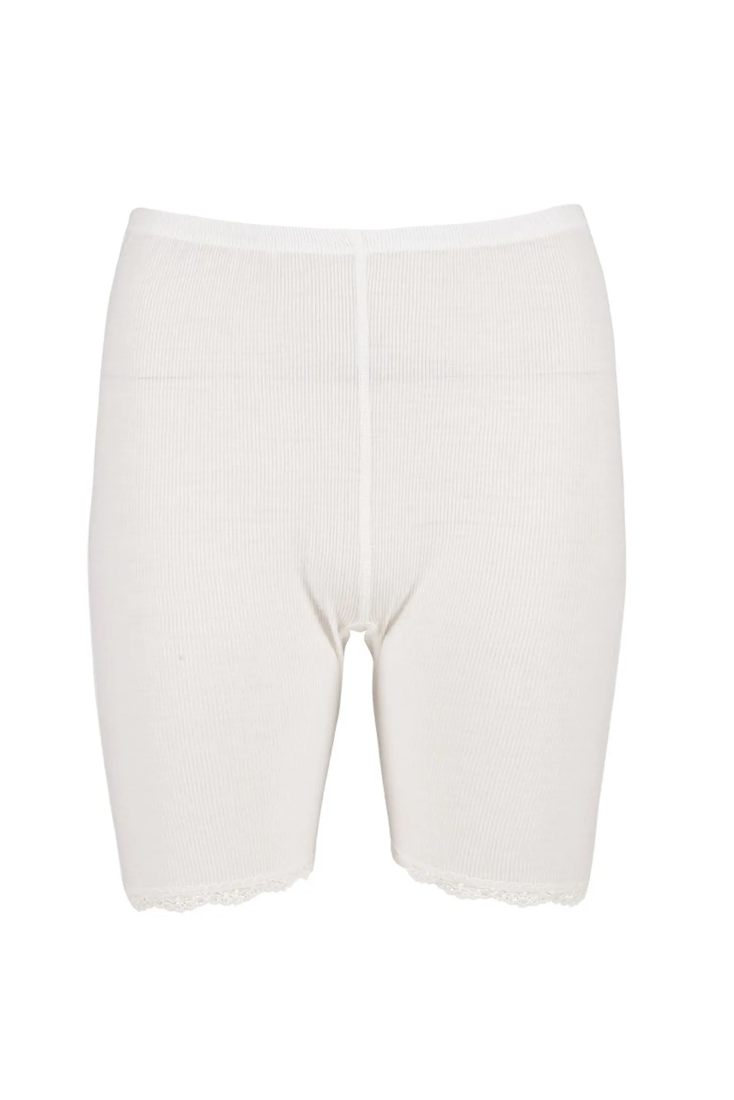 Flora Shorts i merinoull med blondekant
