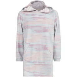 Lang hettegenser i fleece Rainbow