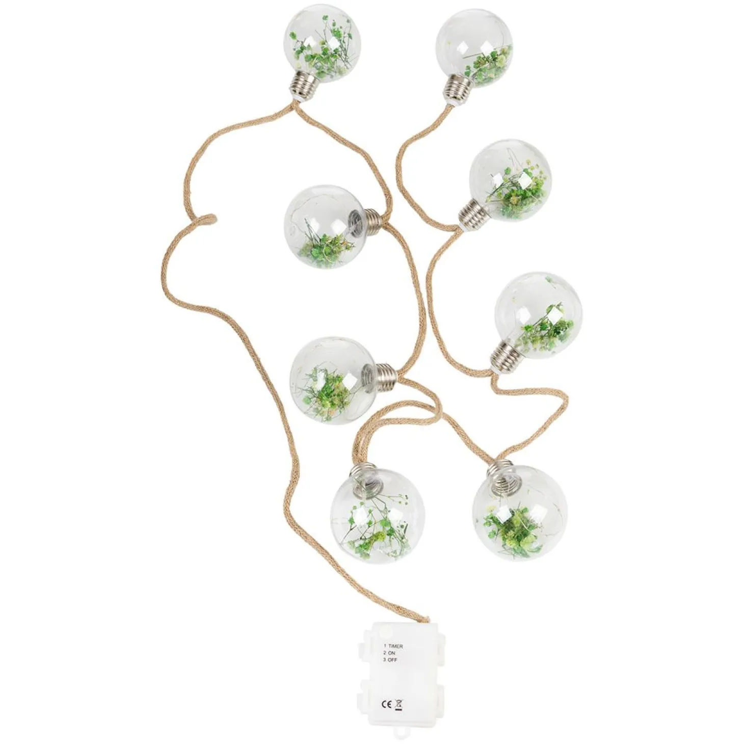 Lyslenke med pærer med blomsterdekor og timer