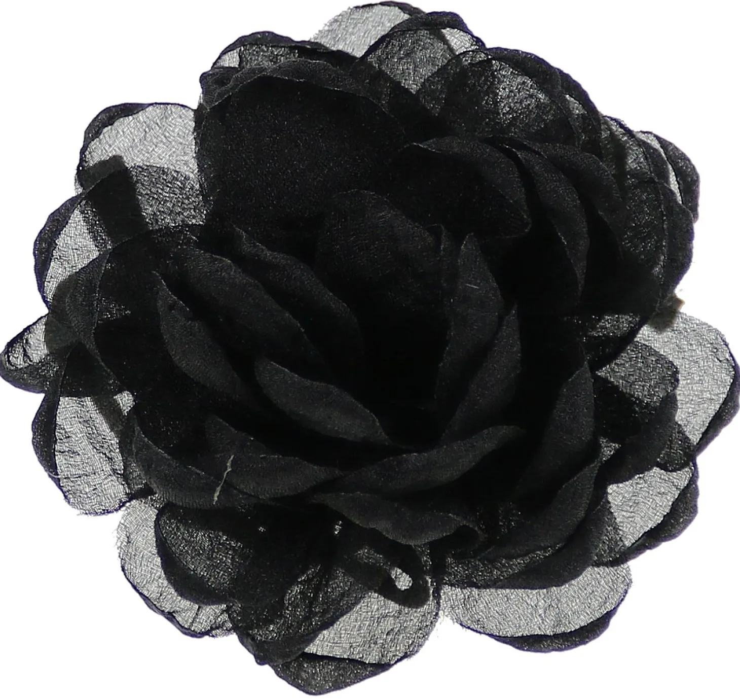 MAGNHILDUR Brosje med blomst i organza og knytebånd