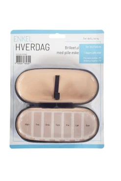 Pilleeske med brilleetui.