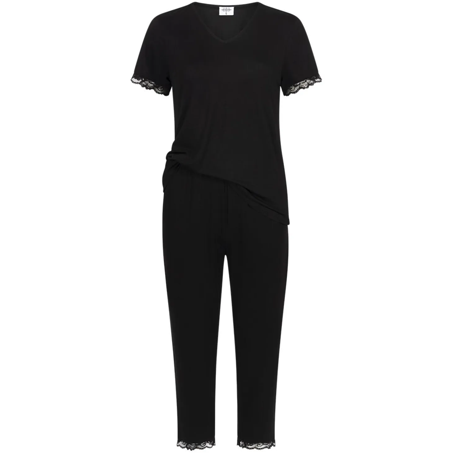 Pyjamas med korte ermer og trekvart bukse Lace