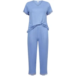 Pyjamas med korte ermer og trekvart bukse Lace