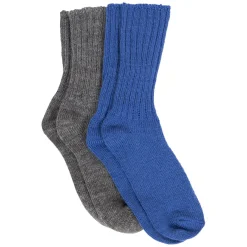 Ribbestrikkete ullsokker 2pk