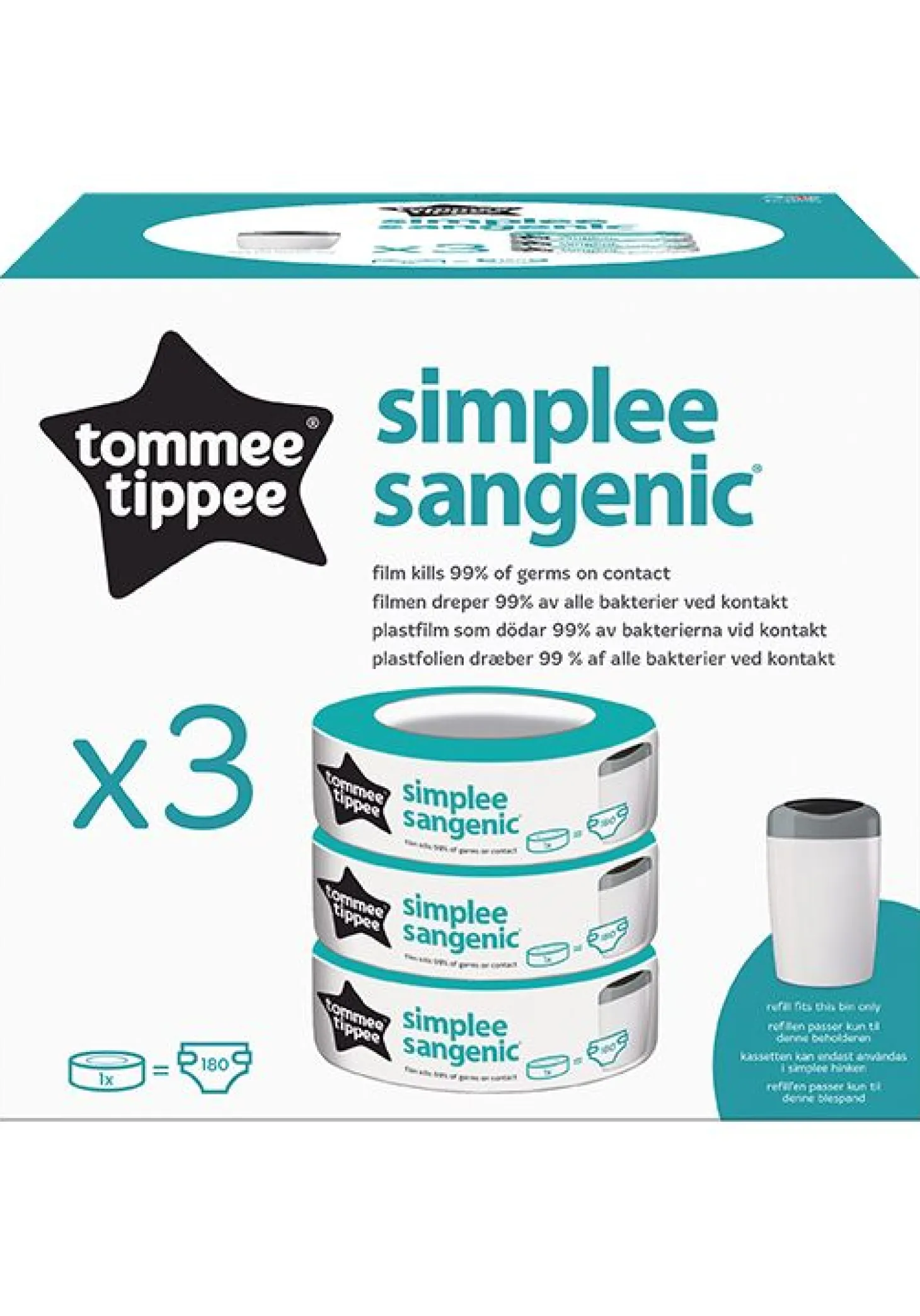 Sangenic Simplee refill kassett 3pk