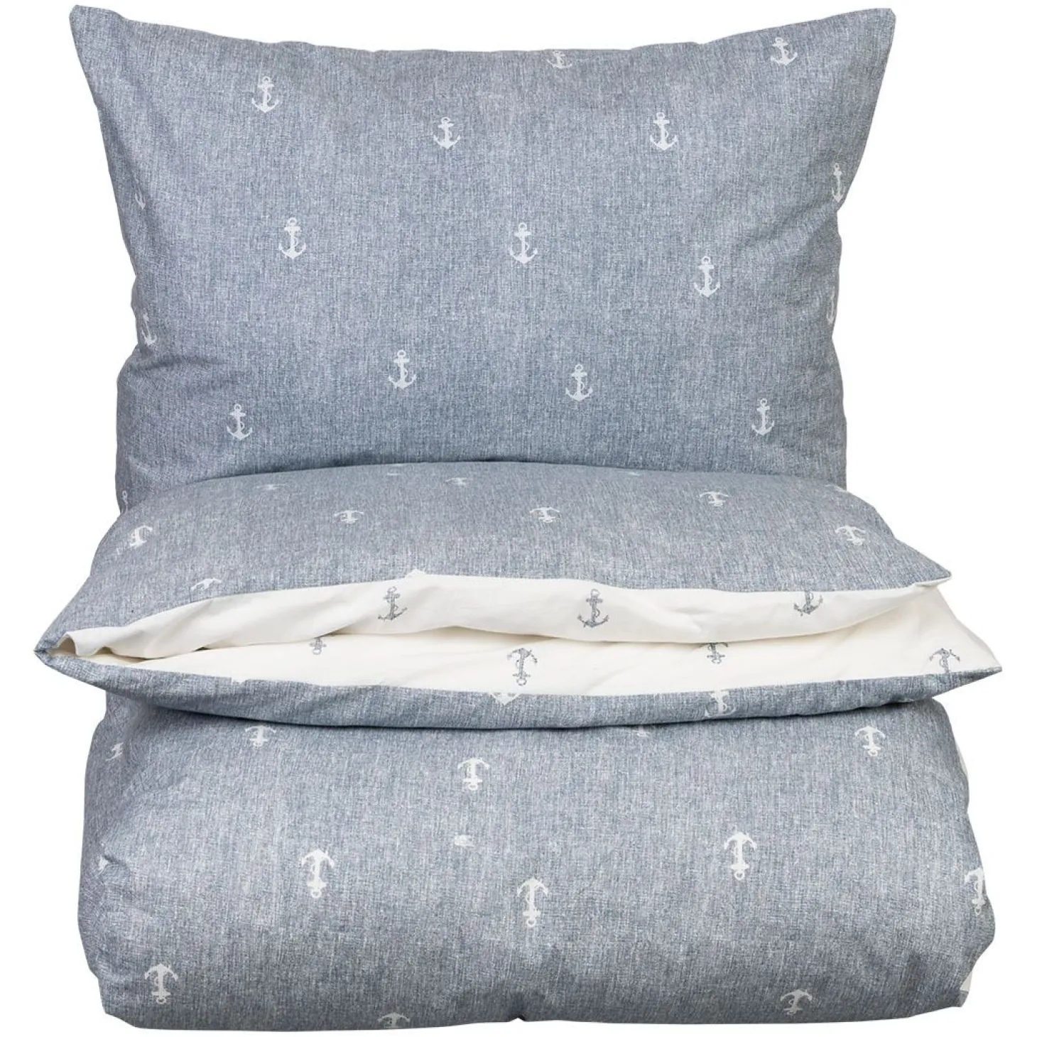 Sengesett Glatt Blue Anchor 140x220