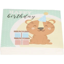 Serviett Happy Birthday Tiger 20pk