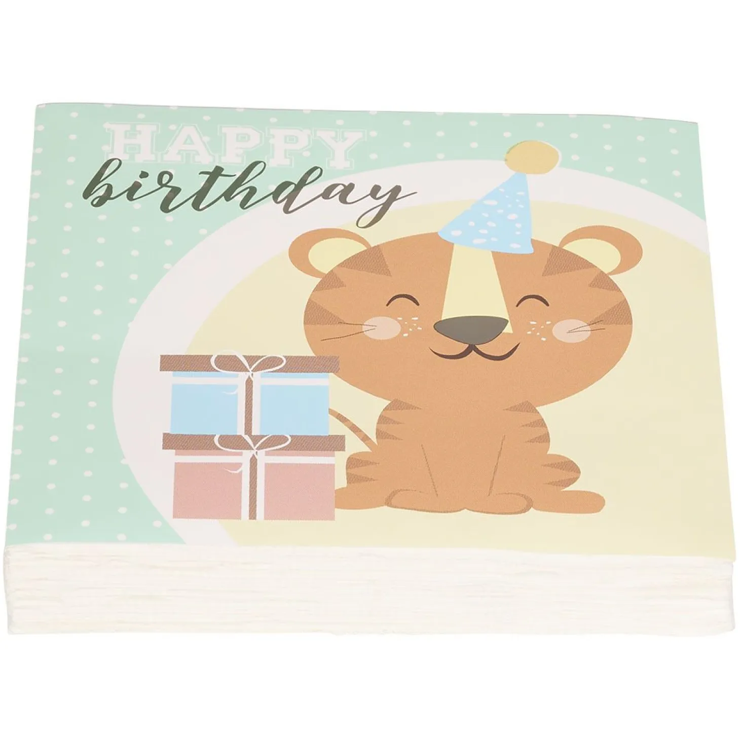 Serviett Happy Birthday Tiger 20pk