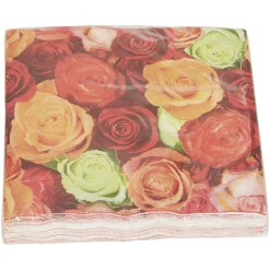 Serviett orange roses 20pk