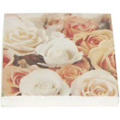 Serviett peach roses 20pk