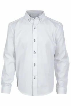 Skjorte easy care med button down krage og kontrast