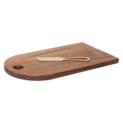 Skjærefjøl i tre 15x28cm med ostekniv