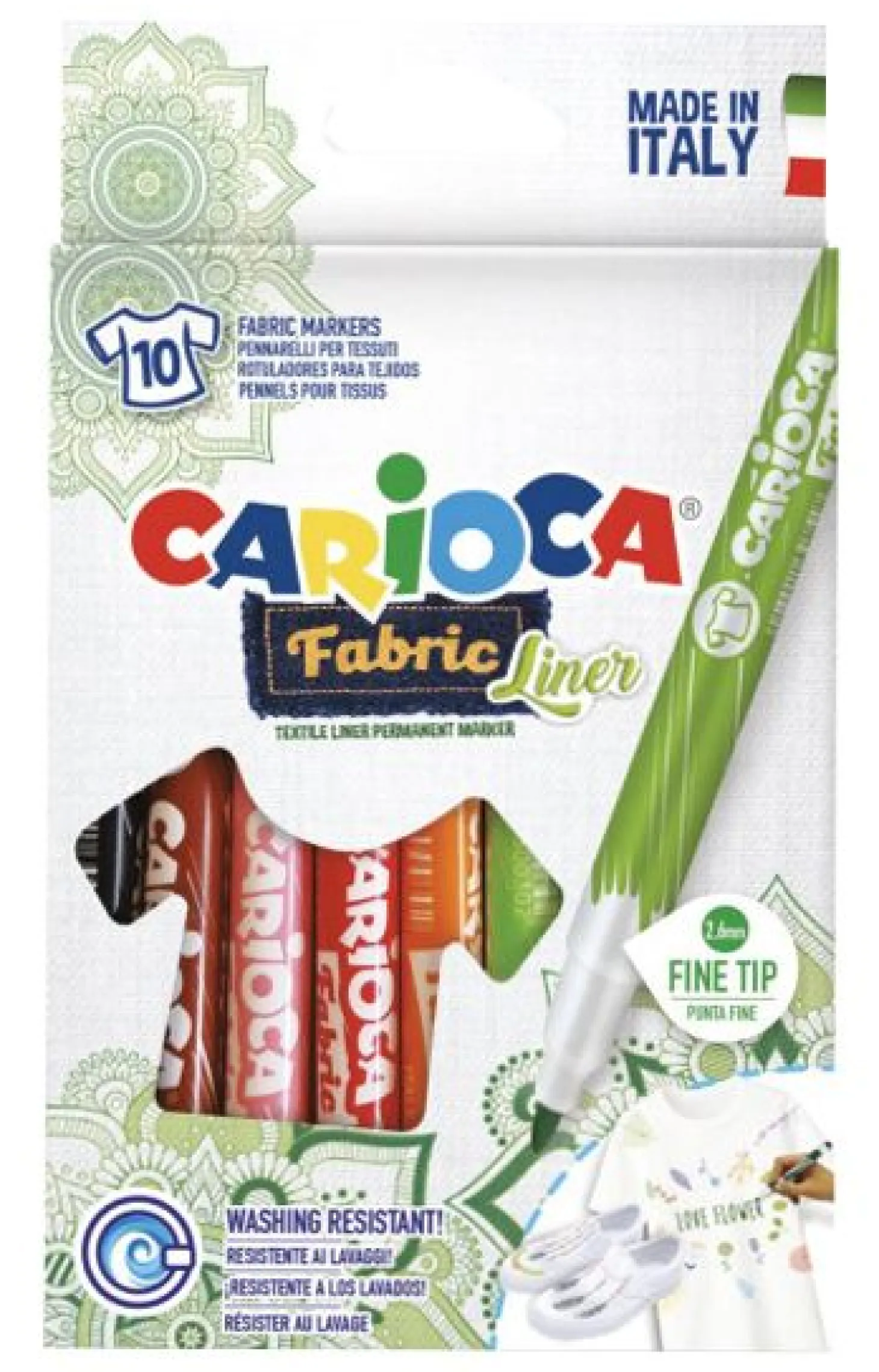 Tekstil-tusjer Carioca 10 stk