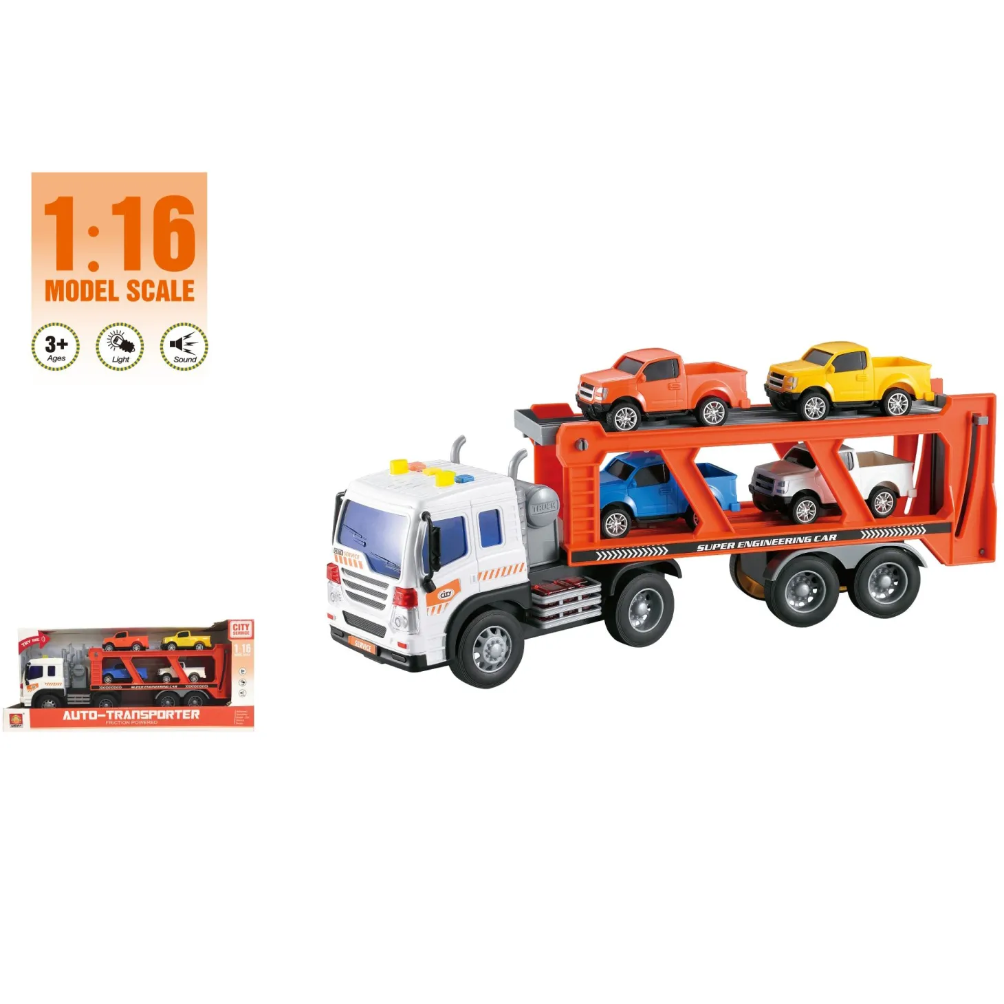 Transporter med biler 38cm