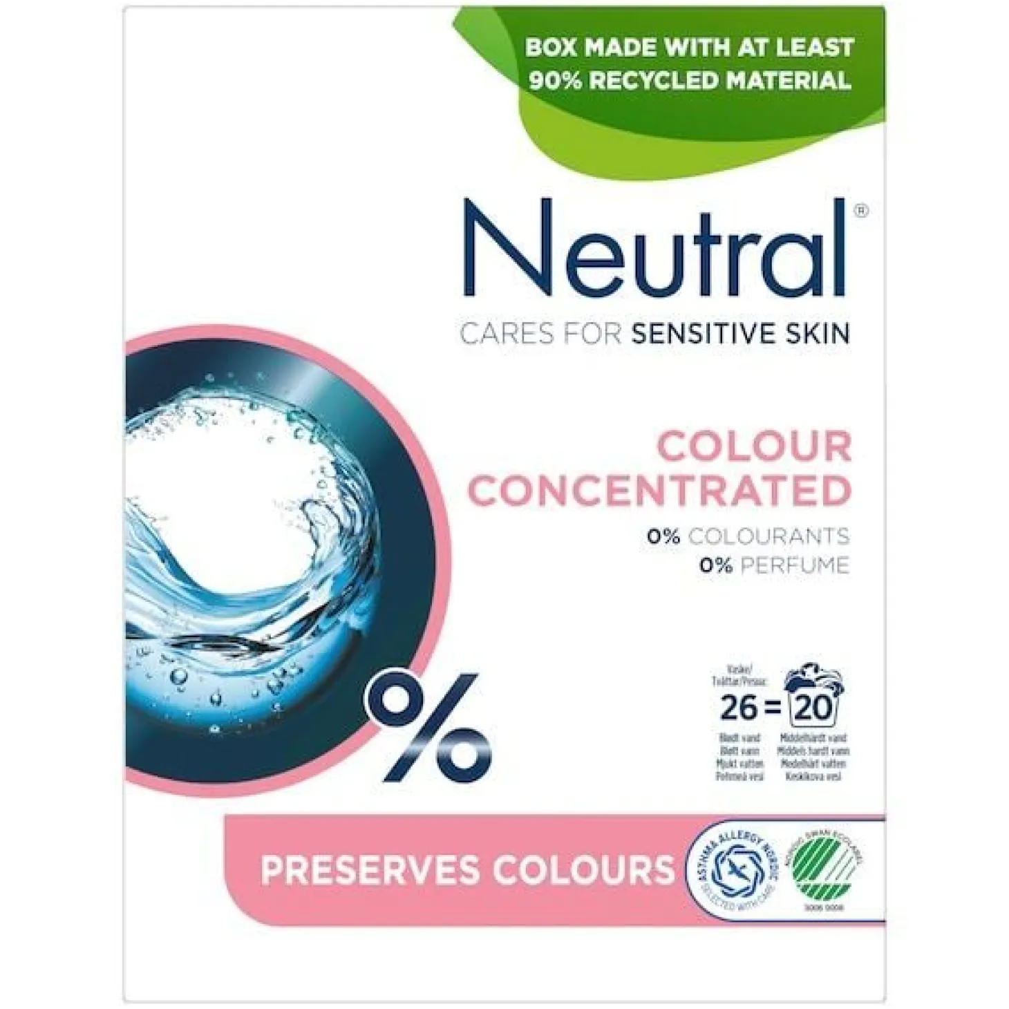 Vaskepulver Color Parfymefri Tøyvaskemiddel